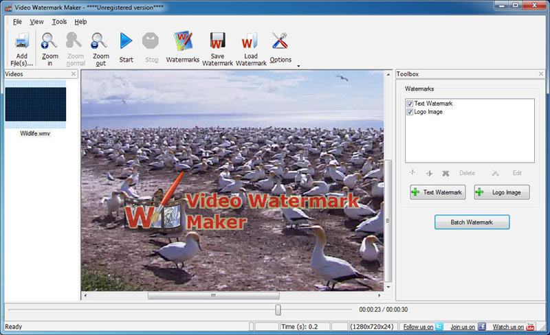 Video Watermark Software Screenshot